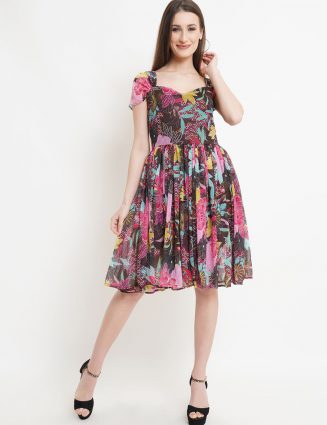 Women Floral Printed Fit & Flare Boho Dress