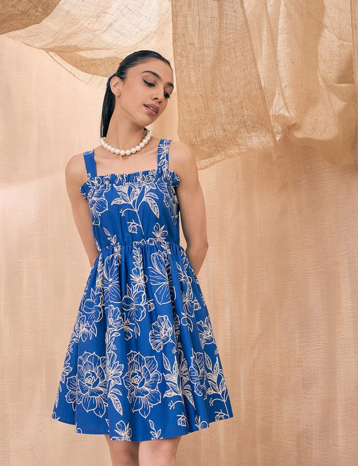 20863403-b94f-4aad-8068-a6abe435d8da1716541306516PinkPaprikabySASSAFRASSquareNeckFloralPrintedA-LineDress7