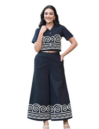 Fusion Co-ords: Terracotta Crop Top & Palazzo Set