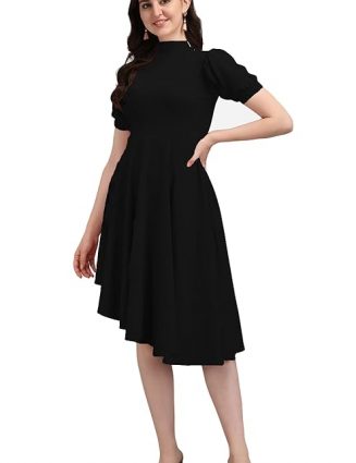 PURVAJA Women High-Low Knee Length Chic Dress