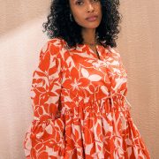 8a95dd8a-0a30-4eca-bc6c-0b5398c9ef6e1720644141033PinkPaprikabySASSAFRASFloralPrintBellSleeveFitFlareDress5