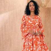 b4685e28-d750-422d-abe3-5b0821d15cd21720644140917PinkPaprikabySASSAFRASFloralPrintBellSleeveFitFlareDress7