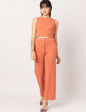 Fusion Co-ords: Sleeveless Crop Top & Trouser Set